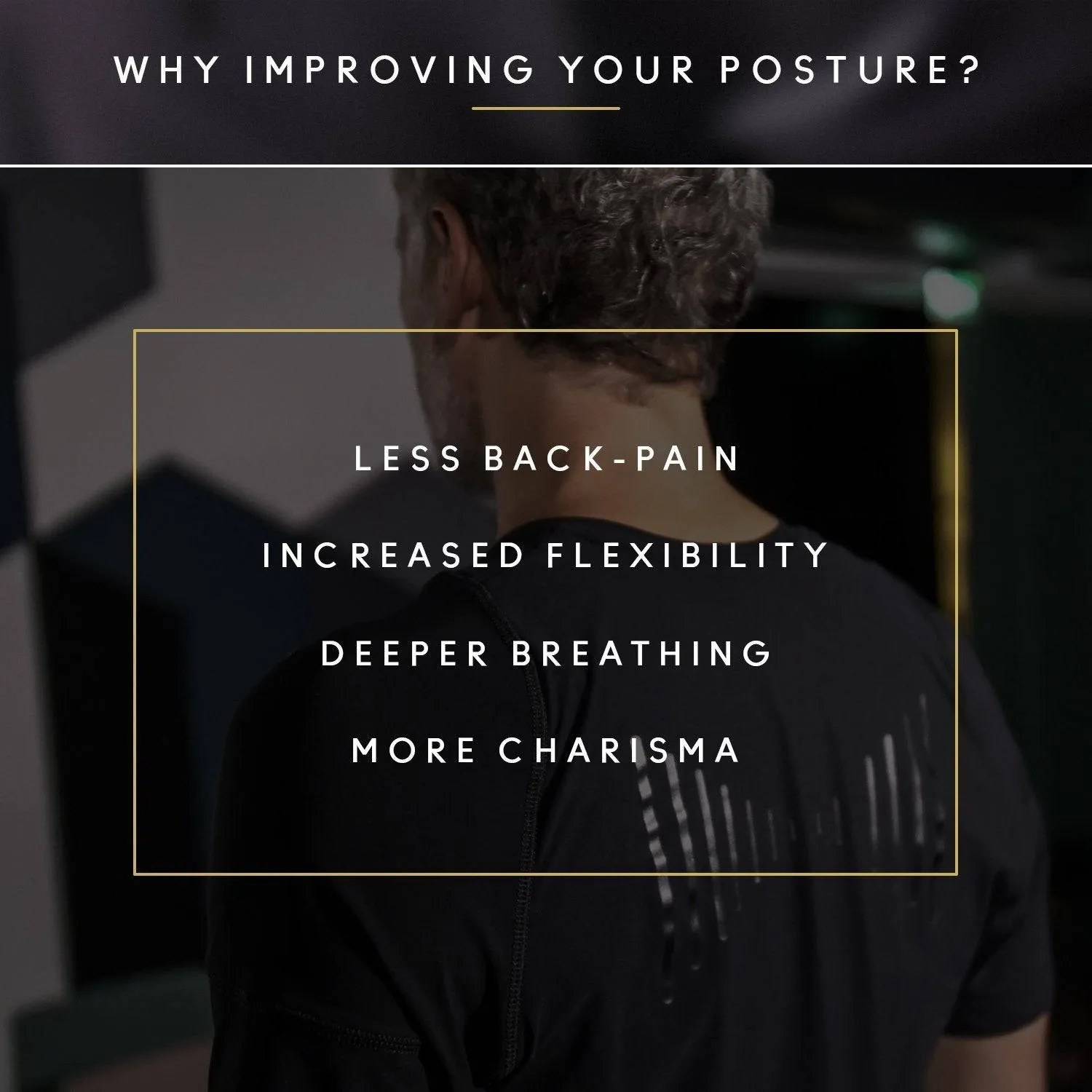 Swedish Posture - Posture Reminder T-Shirt for Men - Black/Small