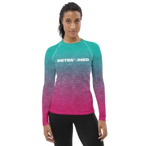 Teal & Pink Determined- Women's Performance Long Sleeve