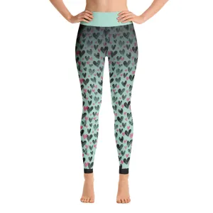 Turquoise Hearts - Yoga Leggings
