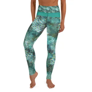 Turquoise Snakeskin - Yoga Leggings