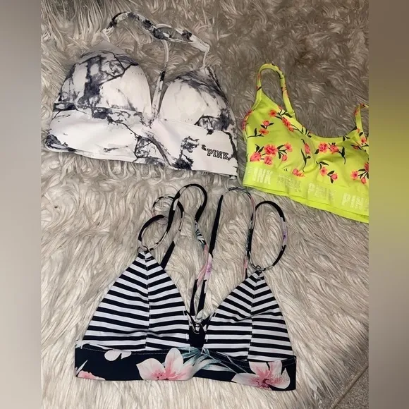 Victoria secret pink bra tops -3 tops
