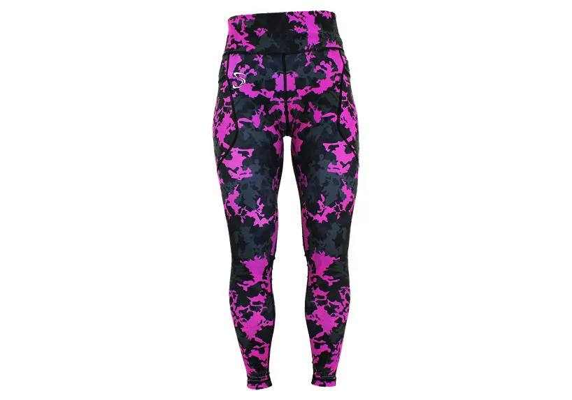 Winter Magenta Camo Leggings with Pockets