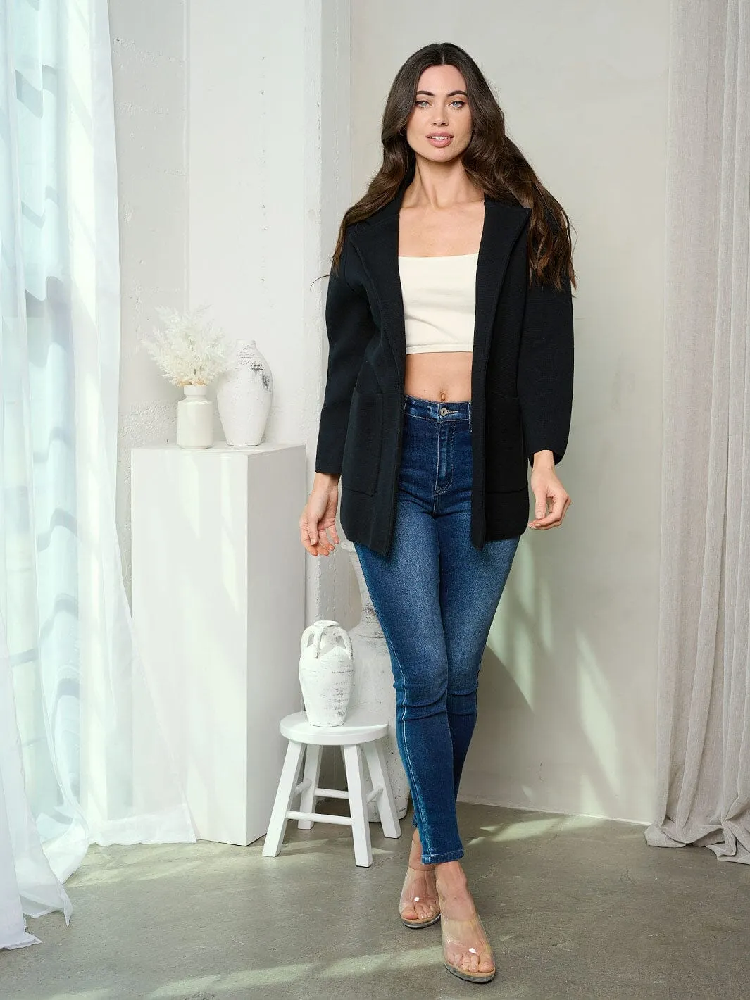 WOMEN'S LONG SLEEVE FRONT POCKETS JACKET