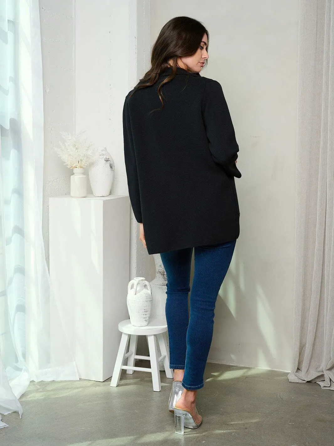 WOMEN'S LONG SLEEVE FRONT POCKETS JACKET
