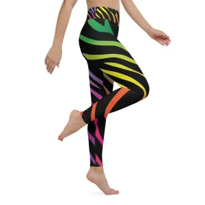 Women's Rainbow Zebra Yoga Leggings