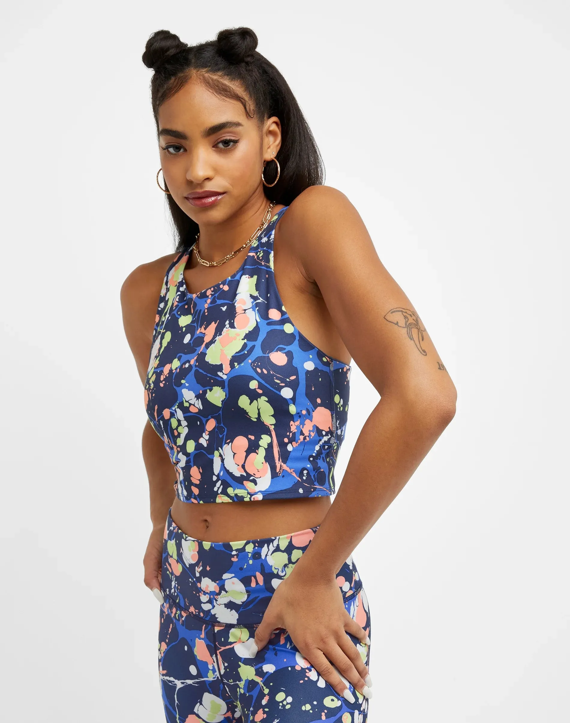 Women's Soft Touch Print Cropped Tank Top