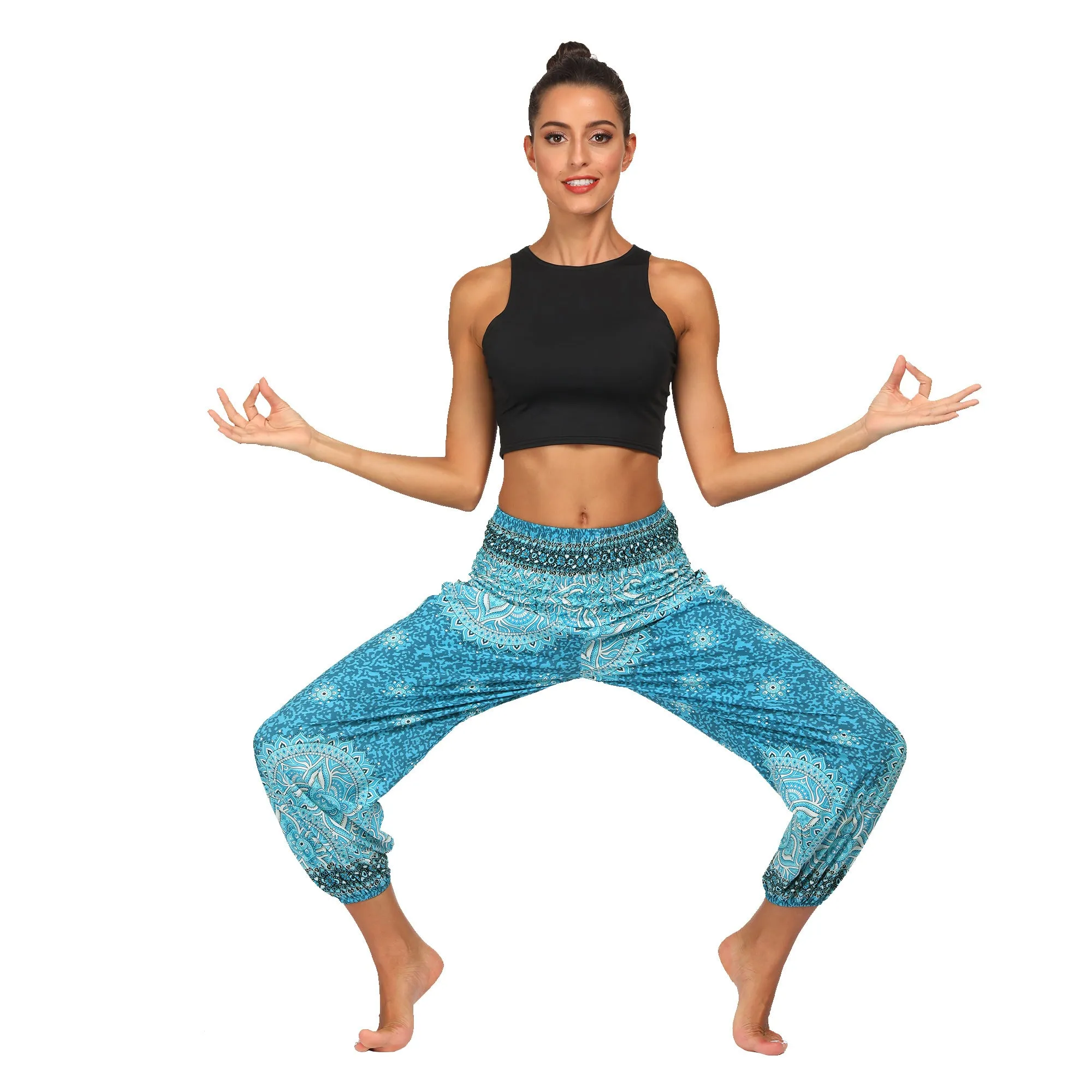 Women's straight Loose Harem Pant - Mandala florals bloomers