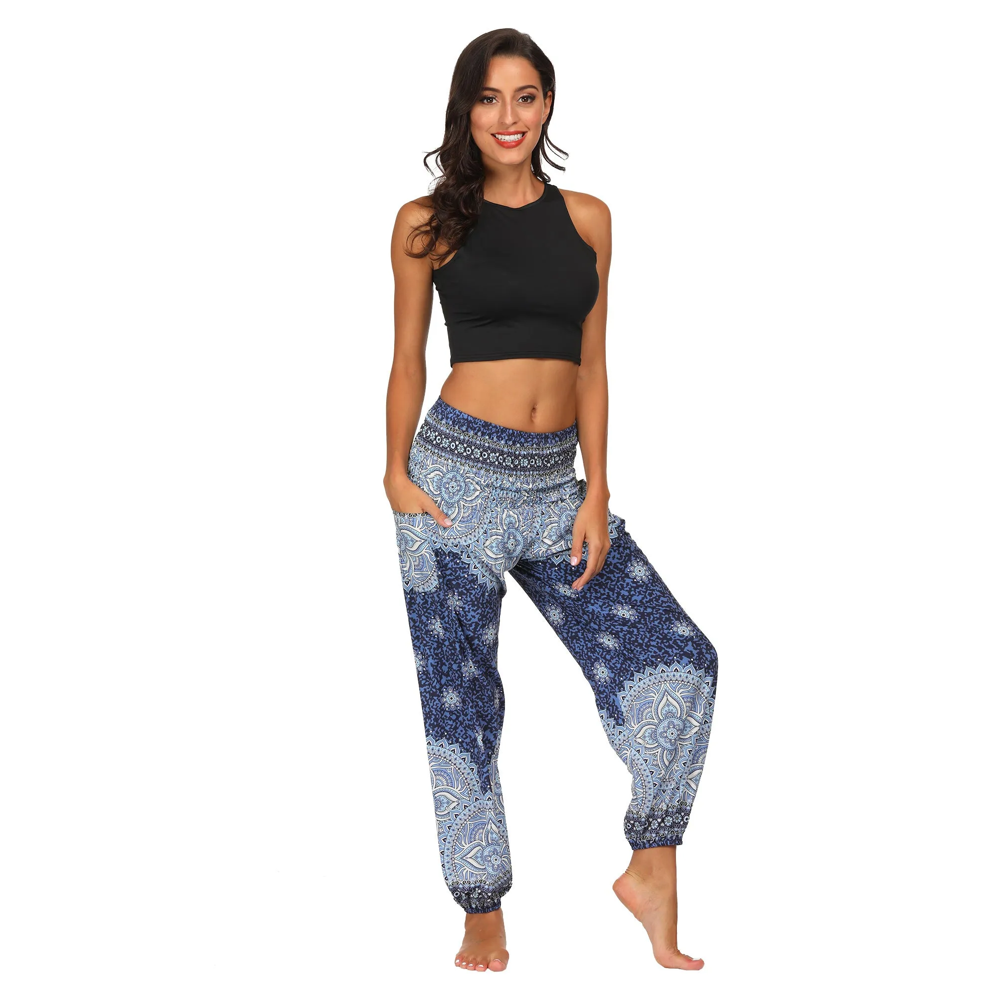 Women's straight Loose Harem Pant - Mandala florals bloomers