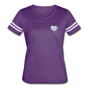 Women’s V-Neck Baseball T-Shirt - Pocket WordCloud/Classic SCF Logo