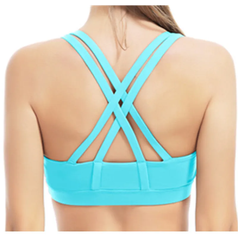 Women's Yoga Bra | Black Cross Back Tops