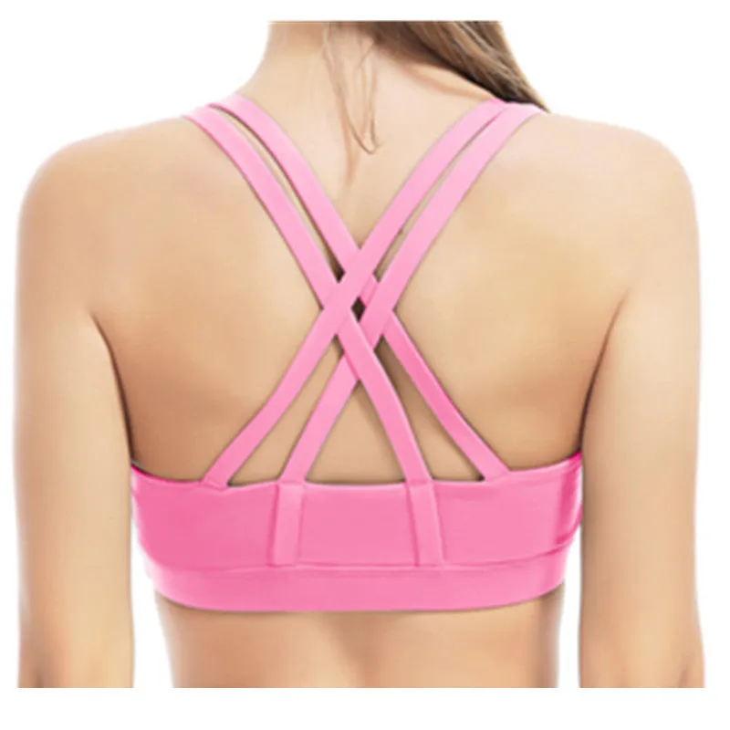 Women's Yoga Bra | Black Cross Back Tops
