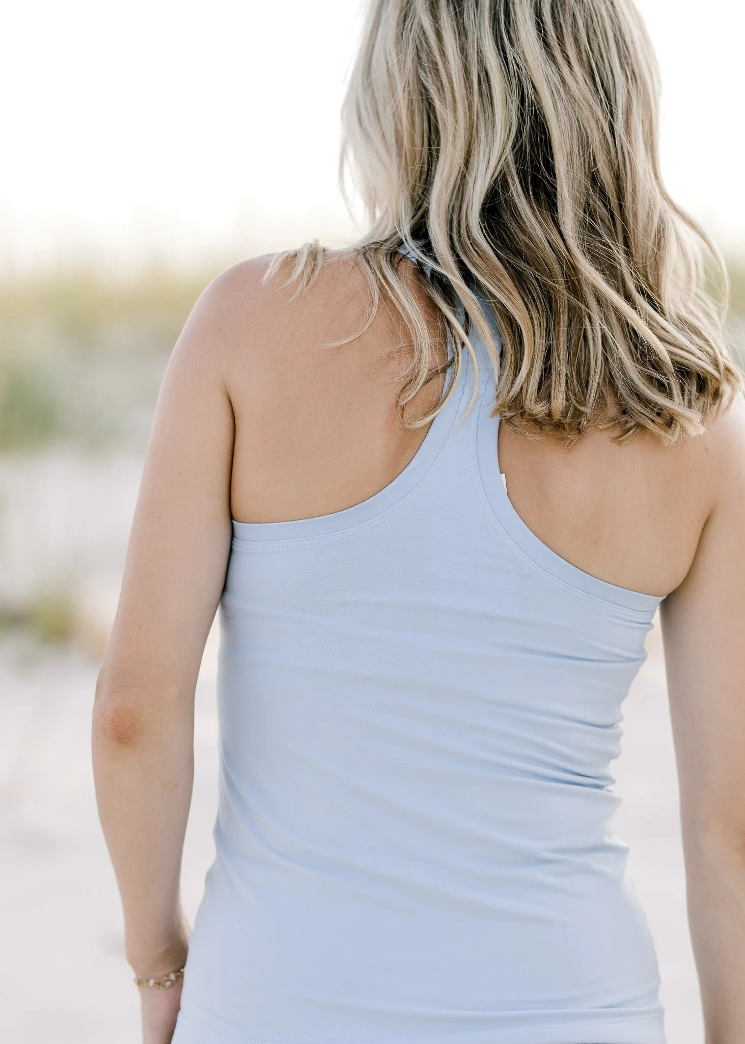 X Pastel Blue Racer Back Tank
