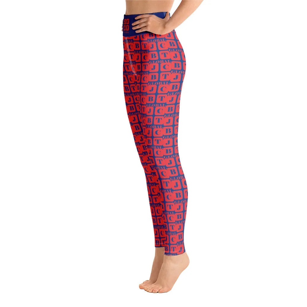 Yoga Leggings "2021-0161 Blue (Red Logo)"