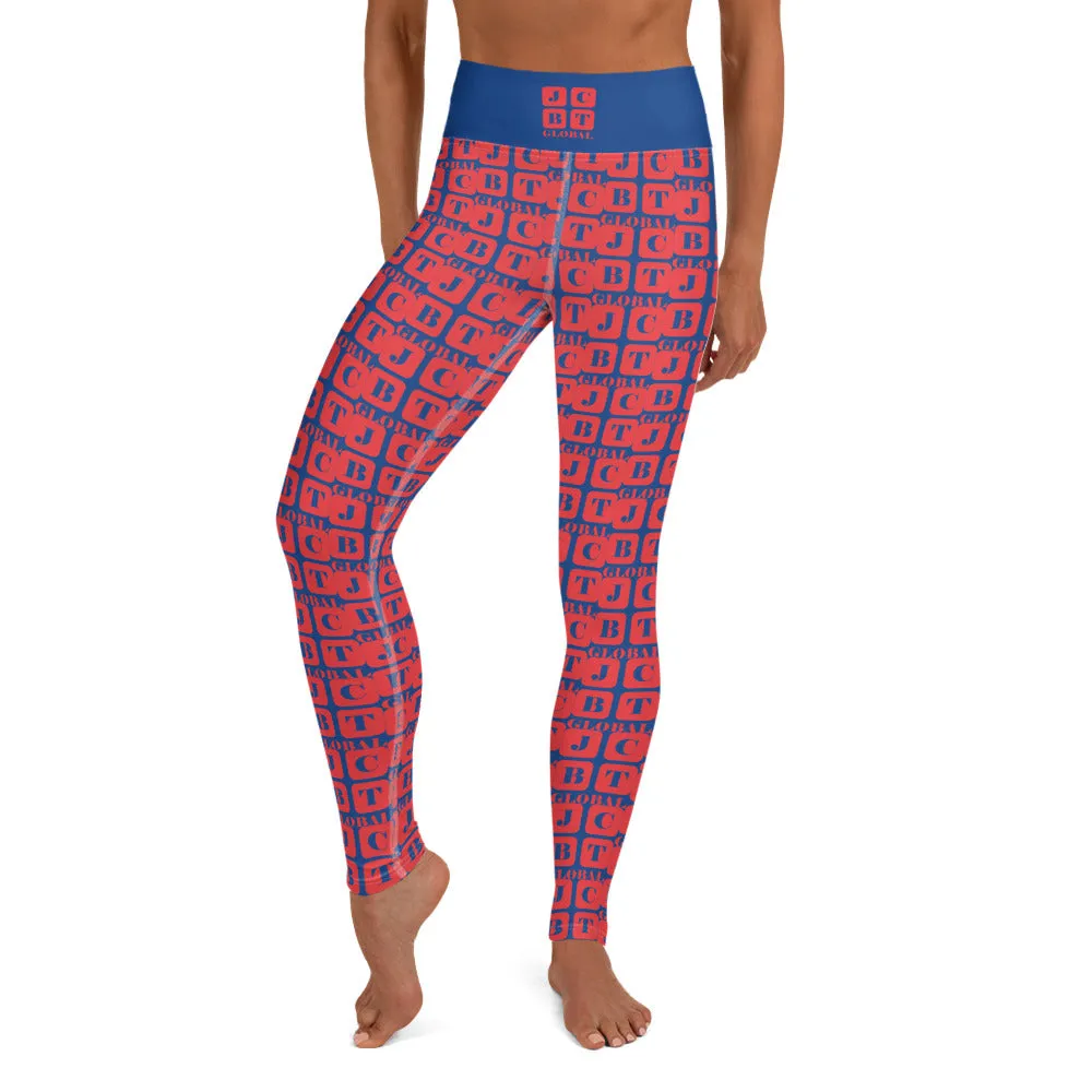 Yoga Leggings "2021-0161 Blue (Red Logo)"