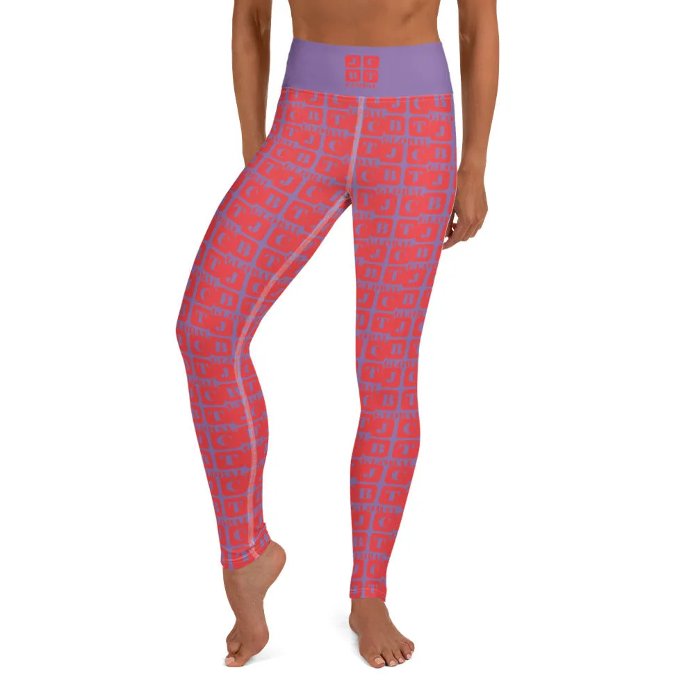 Yoga Leggings "2021-0171 Purple (Red Logo)"