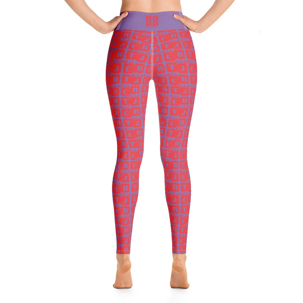Yoga Leggings "2021-0171 Purple (Red Logo)"