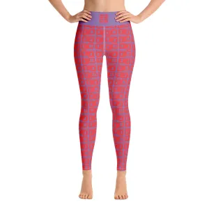 Yoga Leggings "2021-0171 Purple (Red Logo)"