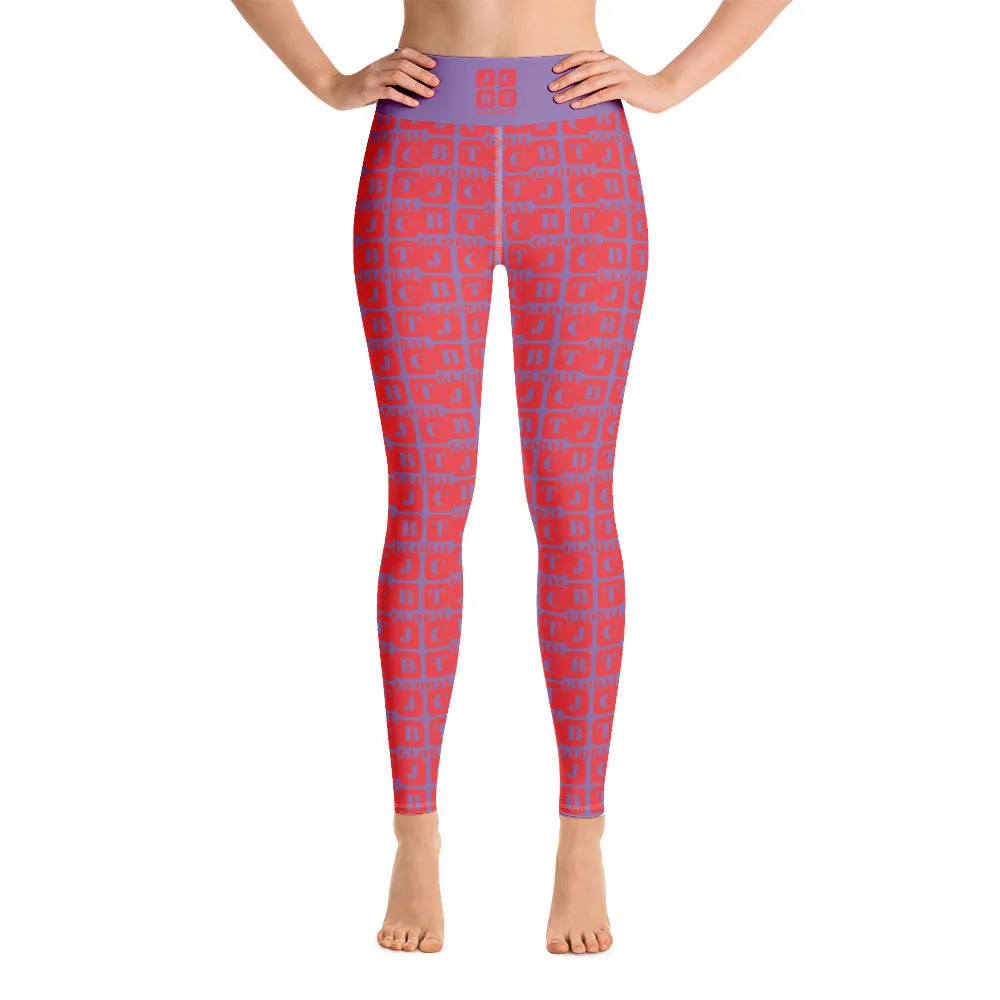 Yoga Leggings "2021-0171 Purple (Red Logo)"