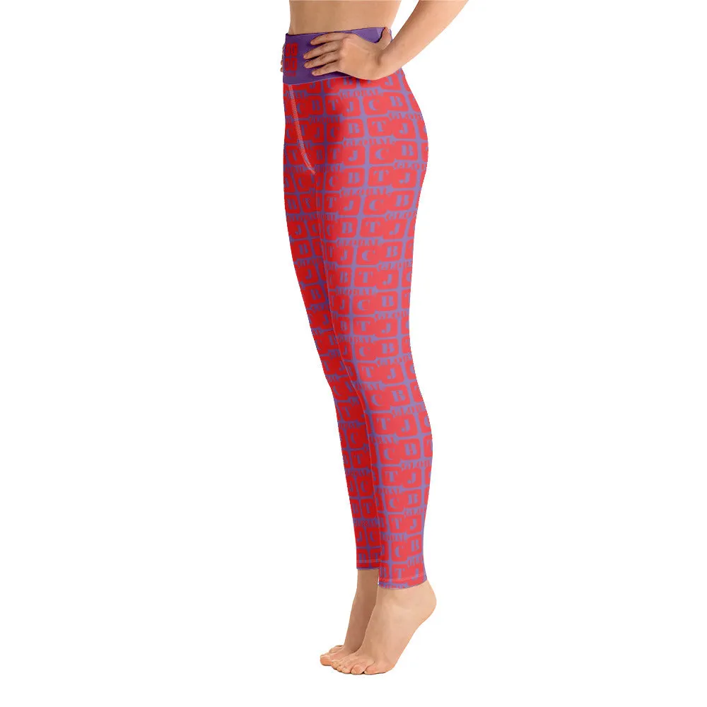 Yoga Leggings "2021-0171 Purple (Red Logo)"