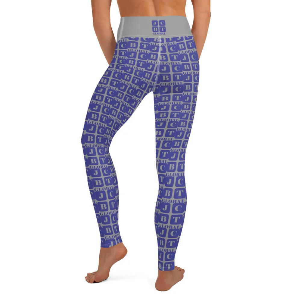 Yoga Leggings "2021-0291 Gray (Blue Logo)"