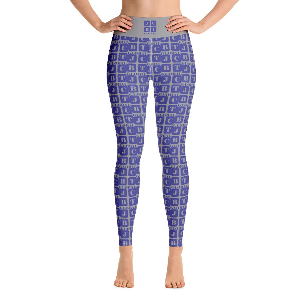 Yoga Leggings "2021-0291 Gray (Blue Logo)"