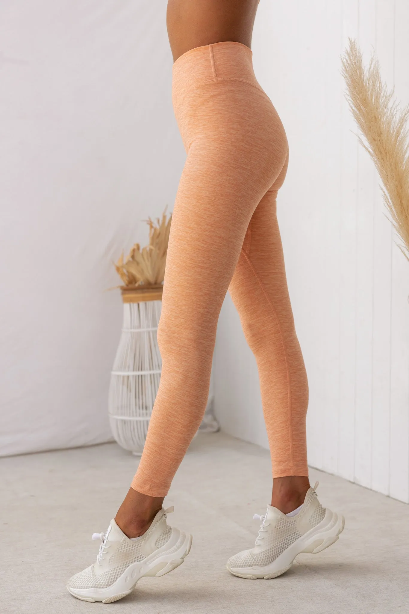 Zero Rise Everyday Ankle Length Leggings - Apricot Marl