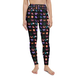 Zodiac Sign Illustration Yoga Leggings